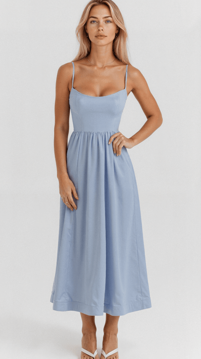 Taren | Women’s A Line Midi Dress Ascot Style