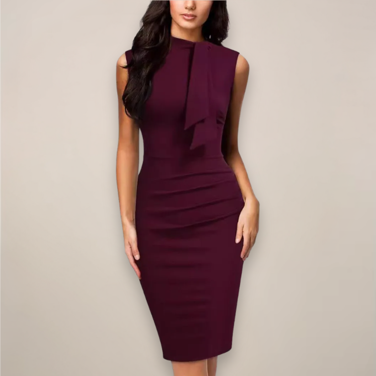 Karen | Women Sleeveless Sheath Wrap Midi Dress