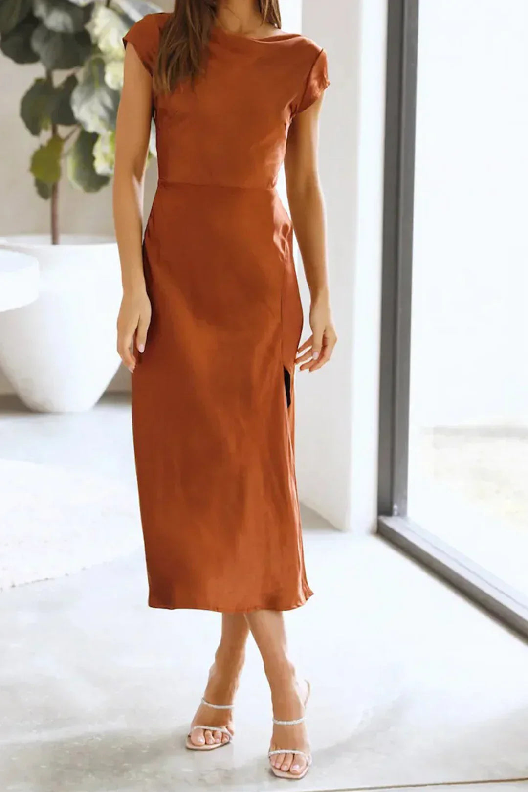 Julia | Women Minimalist Midi Slip Dress