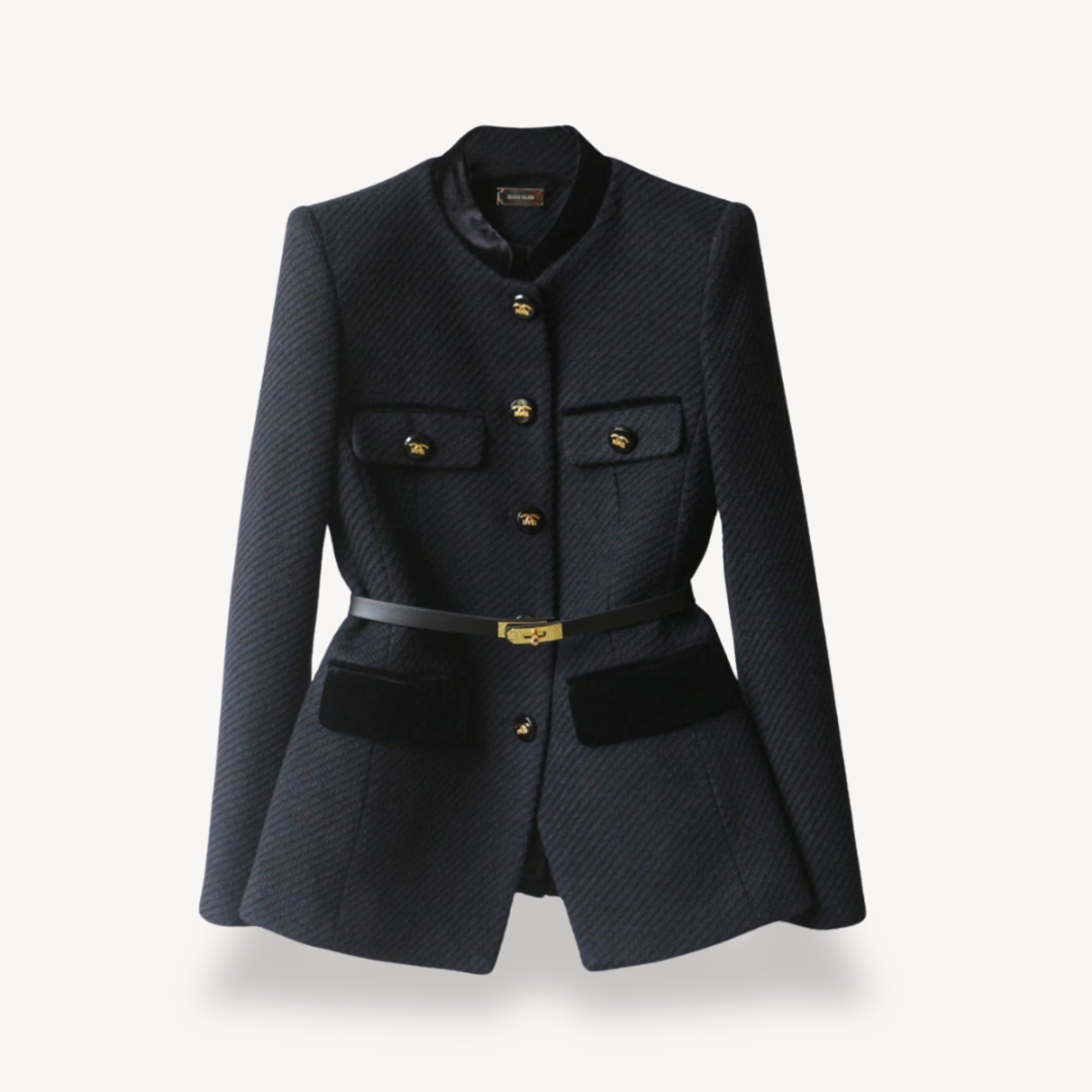 Elsie | Women Tailored Belted Button Blazer