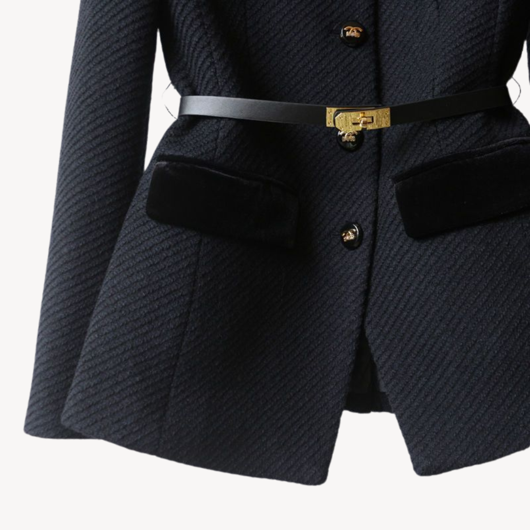 Elsie | Women Tailored Belted Button Blazer