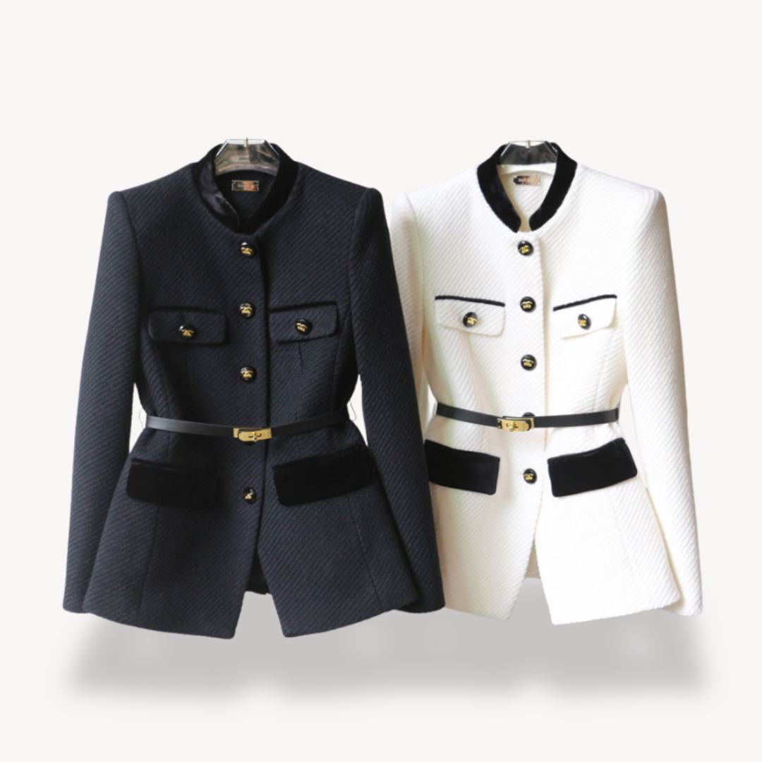 Elsie | Women Tailored Belted Button Blazer