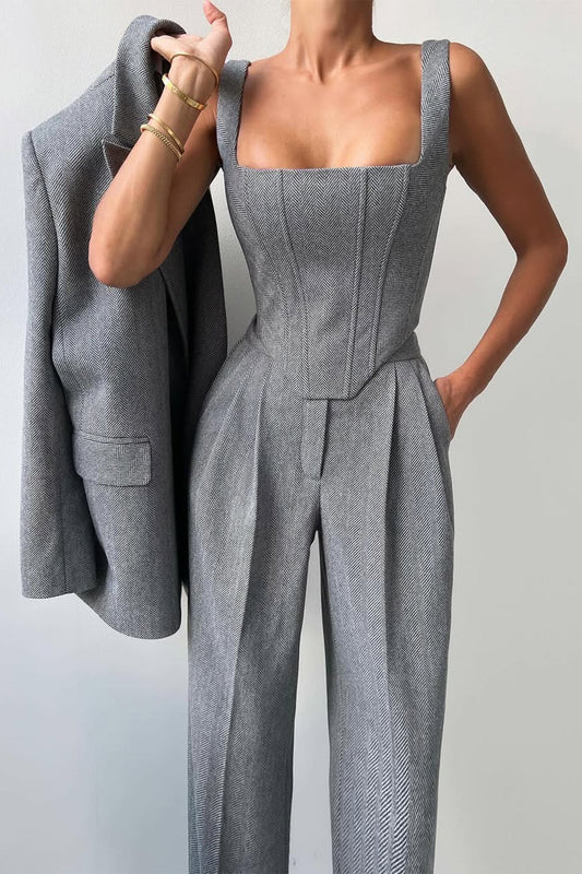 Georgia | Women Double-Breasted Three-Piece Trouser Suit