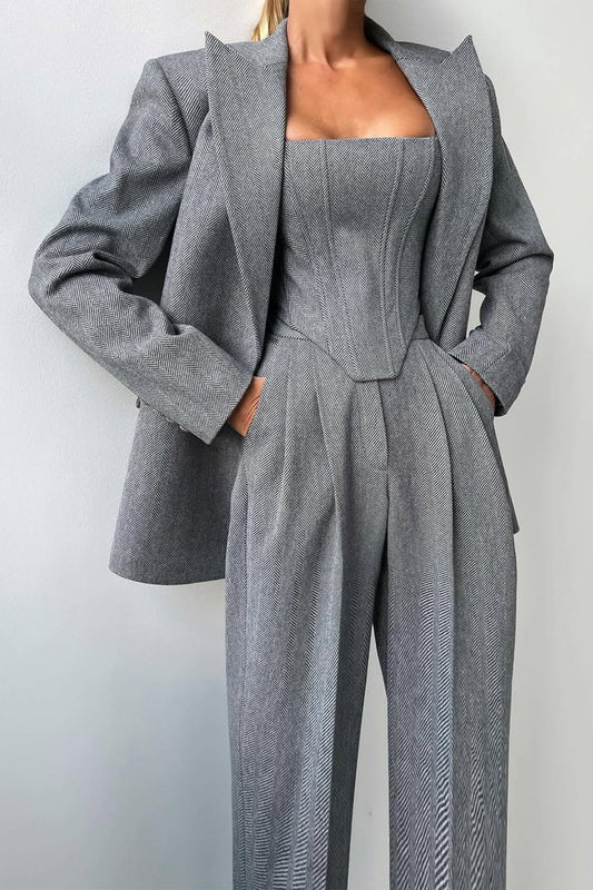 Georgia | Women Double-Breasted Three-Piece Trouser Suit