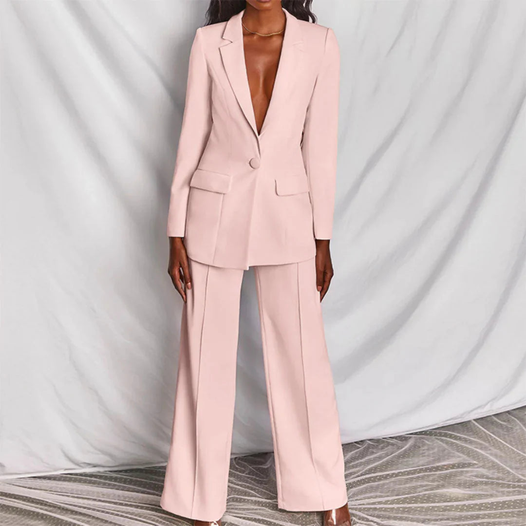 Faye | Women Tailored Longline Blazer Trouser Suit