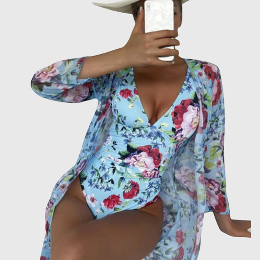 Audrey | Women’s Floral Print Summer Swimsuit Set