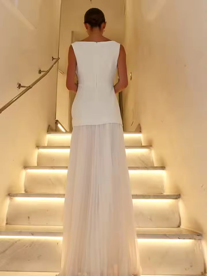 Georgia | Women Sleeveless Pleated Maxi Dress