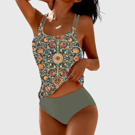 Ava | Women’s Printed Strappy Tankini Swimsuit