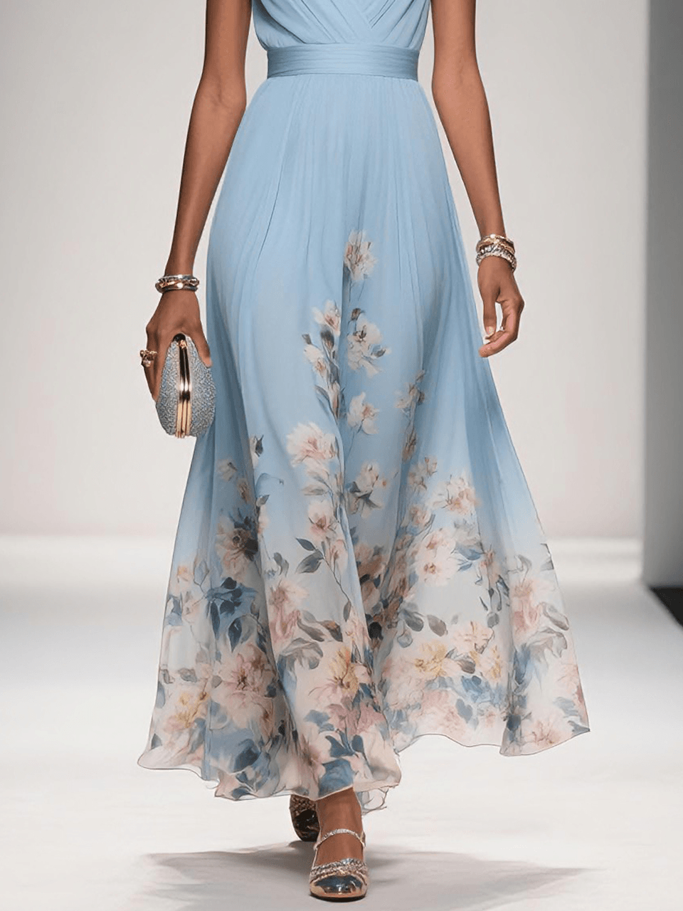 Brooklyn | Women Floral Chiffon Summer Maxi Dress