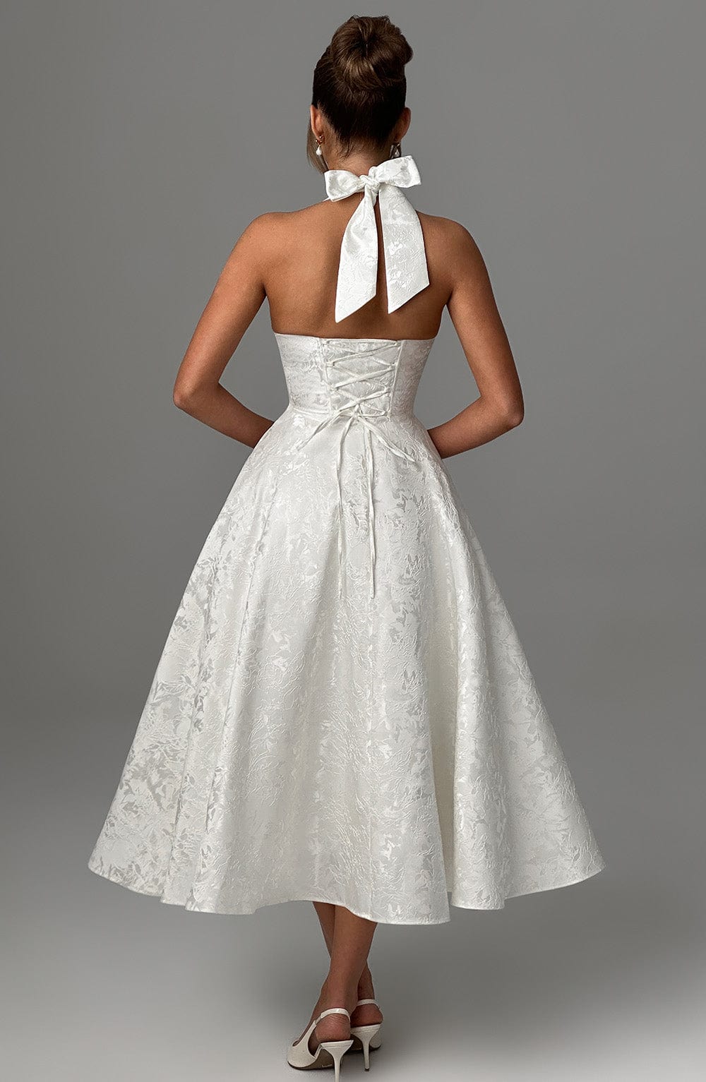 Isabella | Women’s Wedding Guest Dress Halter Midi Dress