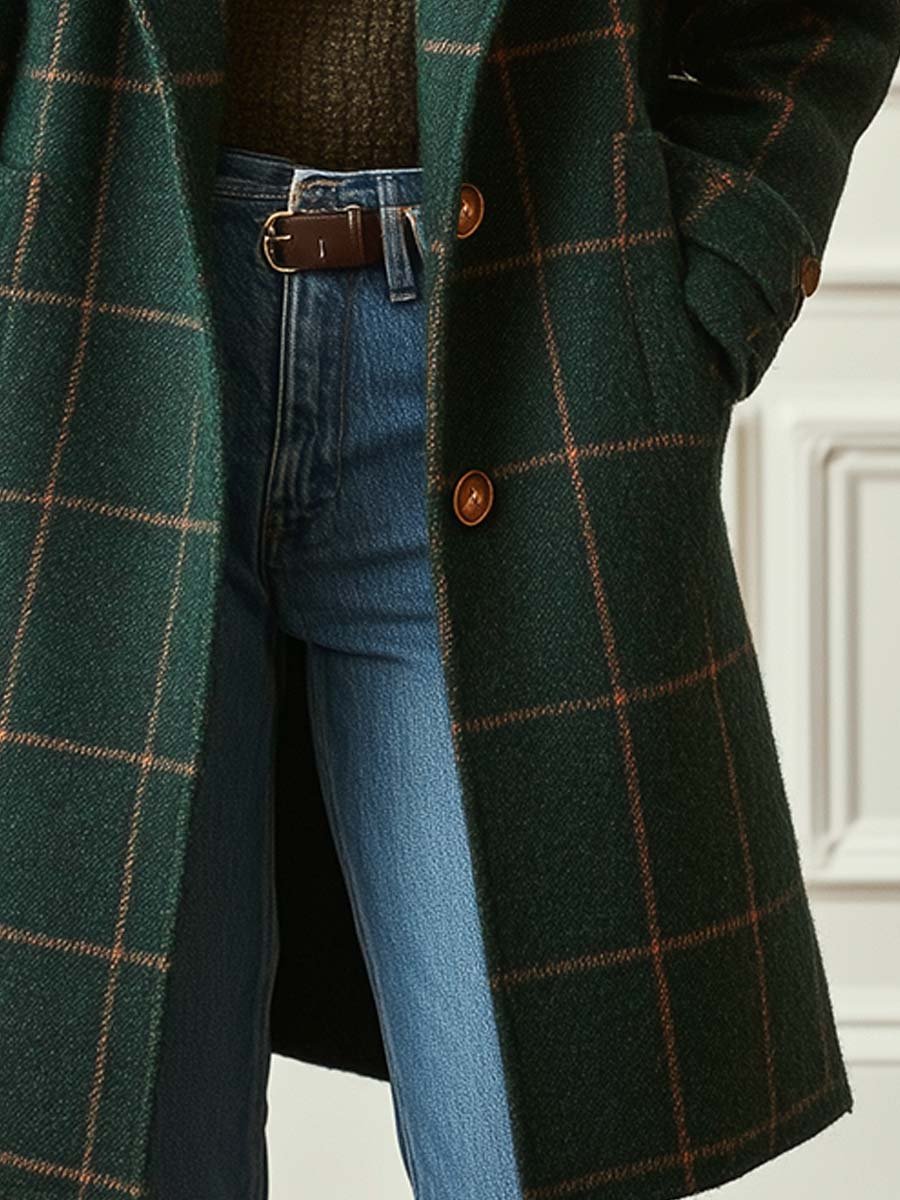 Charlotte | Women Classic Checked Long Coat