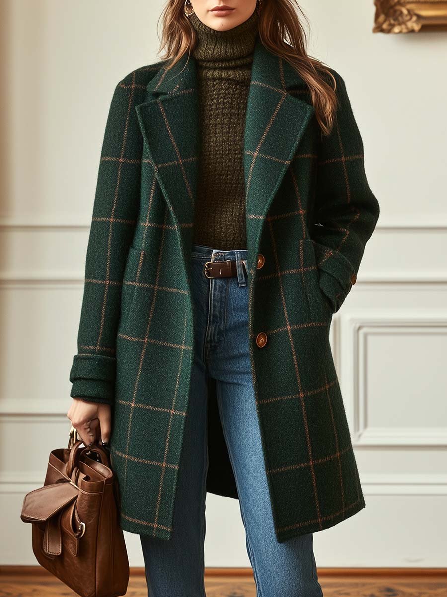 Maisie | Women Wool Checkered Coat