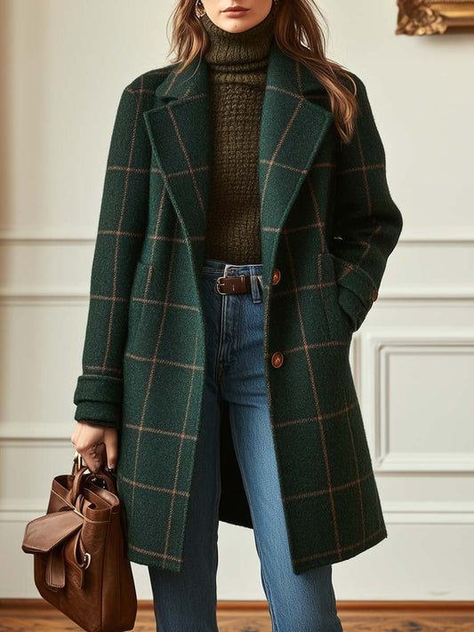 Charlotte | Women Classic Checked Long Coat