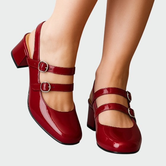 Karen | Women Casual Orthopedic Buckle Mary Jane Heels