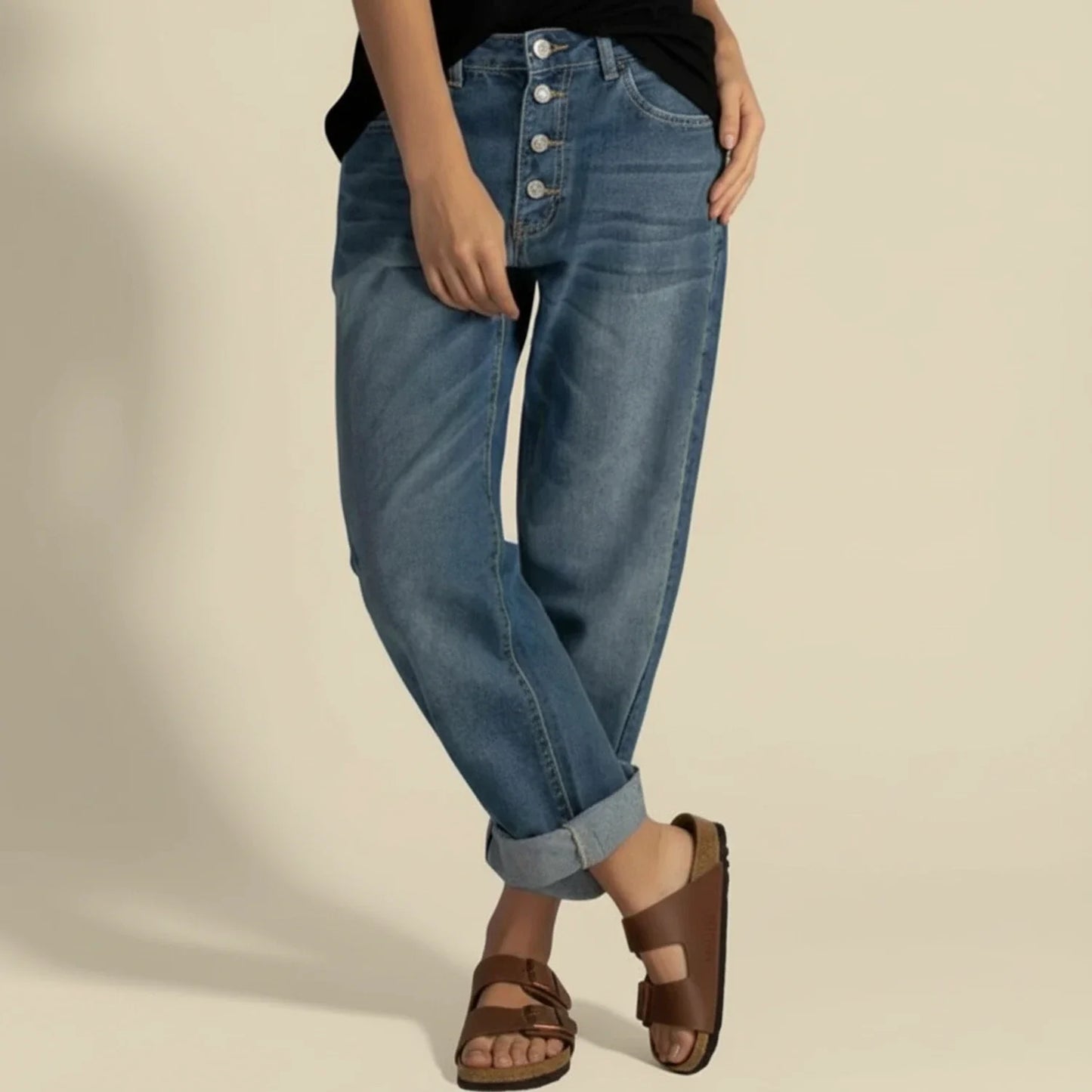 Rose | Women’s High Waisted Button Fly Jeans
