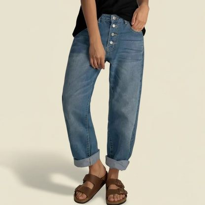 Rose | Women’s High Waisted Button Fly Jeans